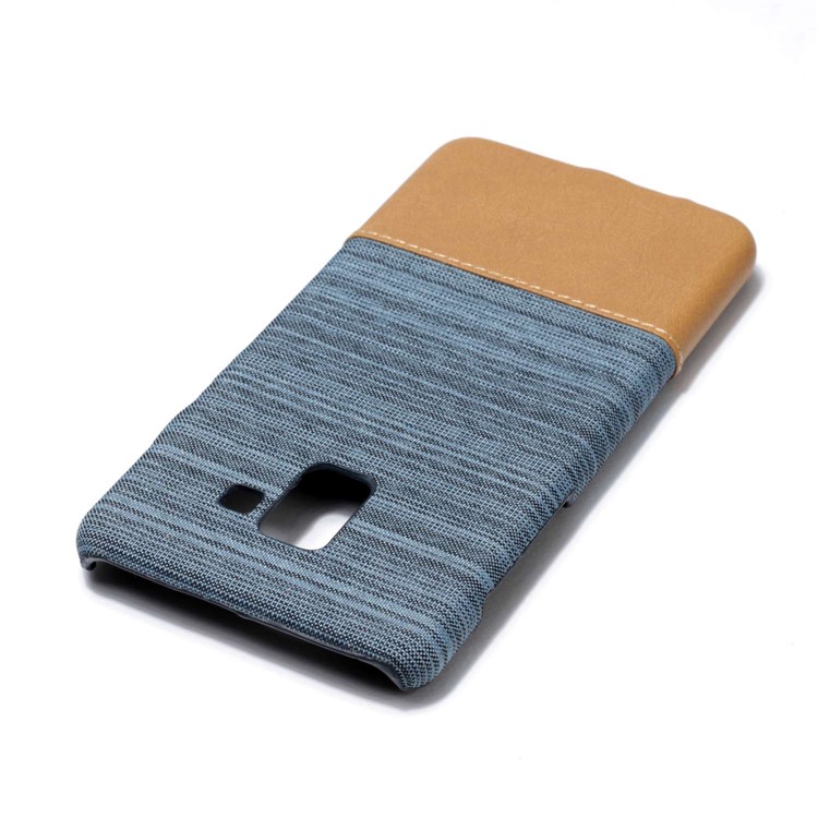 Canvas Leather Coated PC Protective Back Cover for Samsung Galaxy A8+ (2018) - Baby Blue-5