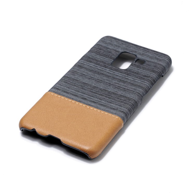 Canvas Leather Coated PC Phone Case for Samsung Galaxy A8 (2018) - Dark Grey-4