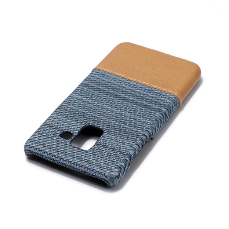 Canvas Leather Coated PC Protection Phone Shell for Samsung Galaxy A8 (2018) - Baby Blue-5