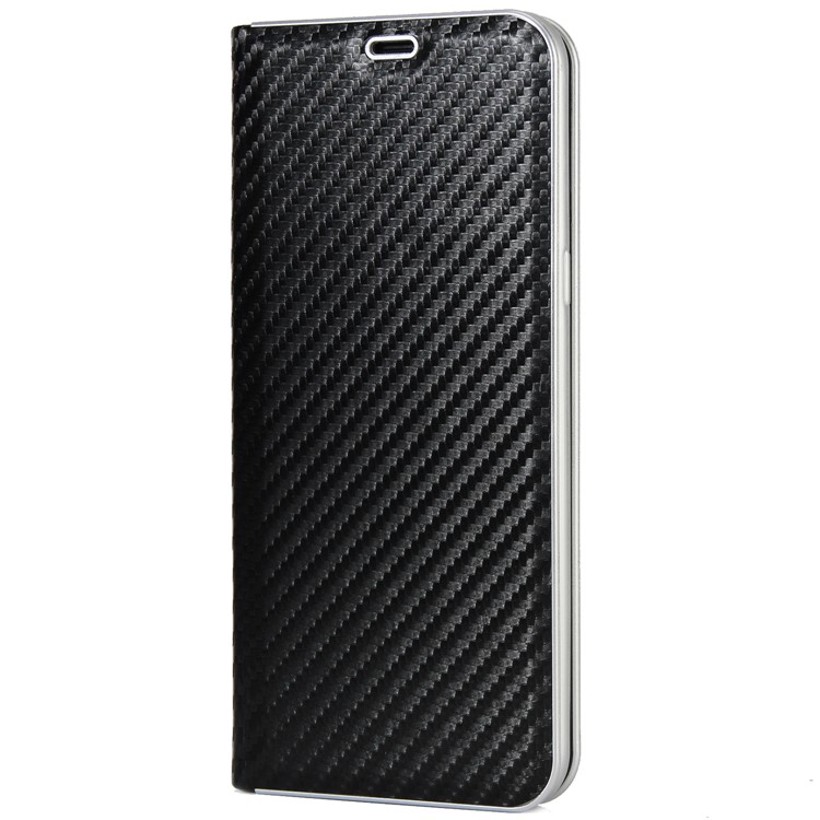 Carbon Fiber Texture Auto-absorbed Leather Case with Card Holder for Samsung Galaxy S8 SM-G950 - Black-2