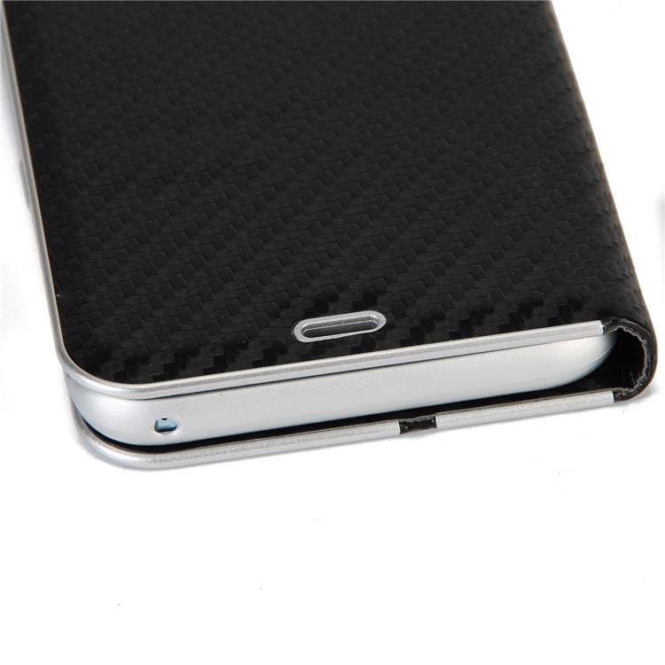 Carbon Fiber Texture Auto-absorbed Leather Case with Card Holder for Samsung Galaxy S8 SM-G950 - Black-8