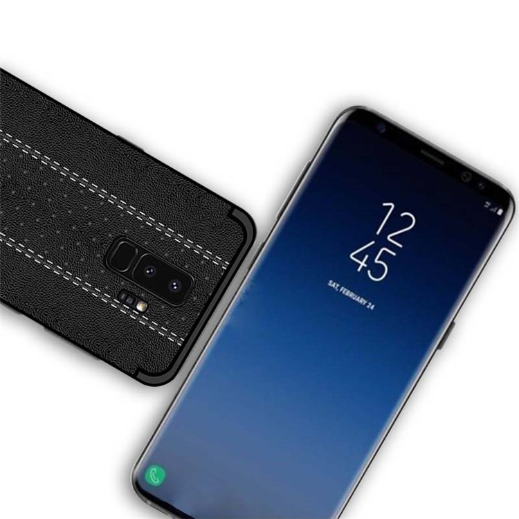 NXE Stitching PU Leather Coated TPU Case for Samsung Galaxy S9+ G965 - Black-4
