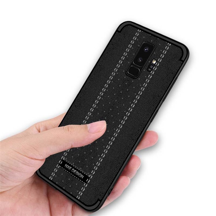 NXE Stitching PU Leather Coated TPU Case for Samsung Galaxy S9+ G965 - Black-5