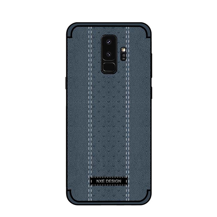 NXE Stitching PU Leather Coated TPU Case for Samsung Galaxy S9+ G965 - Dark Blue-2