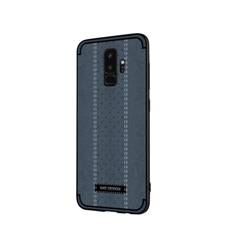 NXE Stitching PU Leather Coated TPU Case for Samsung Galaxy S9+ G965 - Dark Blue-3