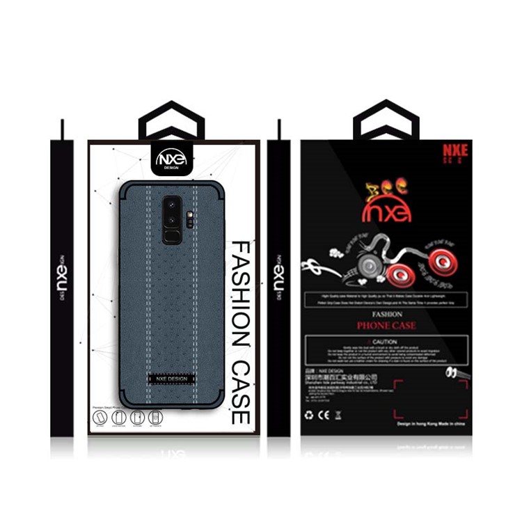 NXE Stitching PU Leather Coated TPU Case for Samsung Galaxy S9+ G965 - Dark Blue-6