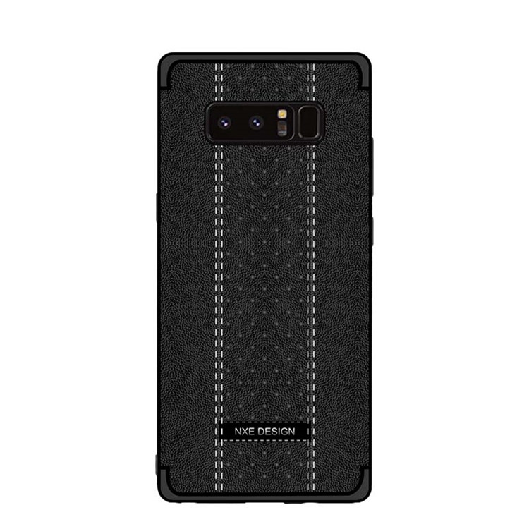 NXE Stitching PU Leather Coated TPU Phone Cover for Samsung Galaxy Note 8 N950 - Black-2