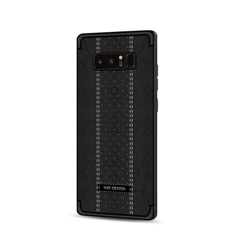 NXE Stitching PU Leather Coated TPU Phone Cover for Samsung Galaxy Note 8 N950 - Black-3