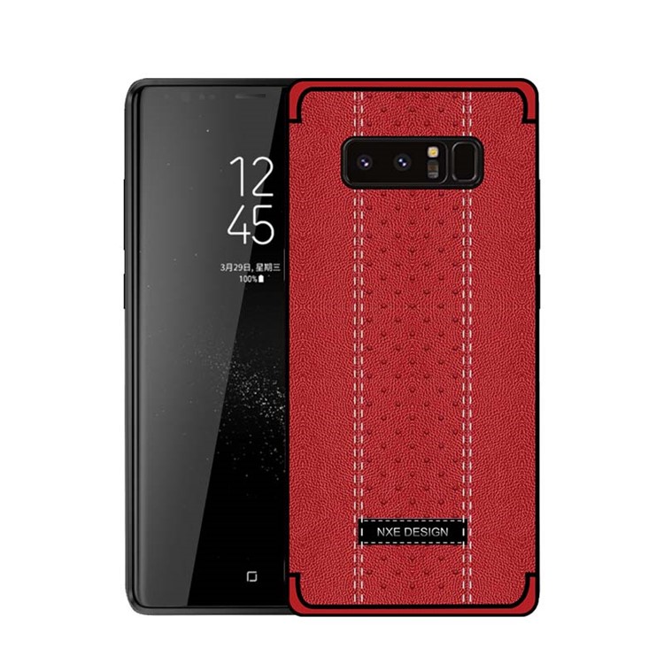 NXE Stitching PU Leather Coated TPU Protective Case for Samsung Galaxy Note 8 N950 - Red-1