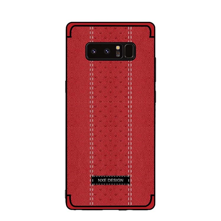 NXE Stitching PU Leather Coated TPU Protective Case for Samsung Galaxy Note 8 N950 - Red-2