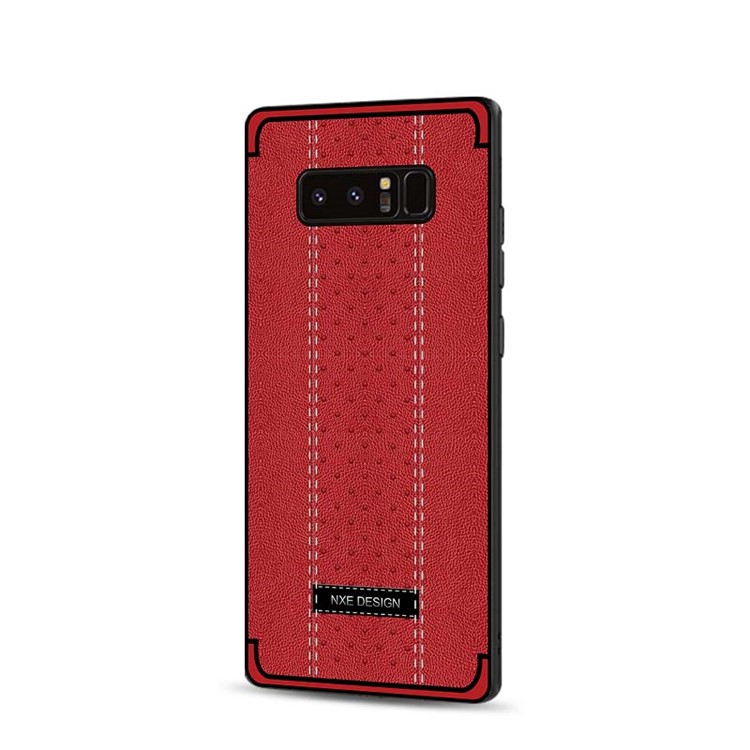 NXE Stitching PU Leather Coated TPU Protective Case for Samsung Galaxy Note 8 N950 - Red-3
