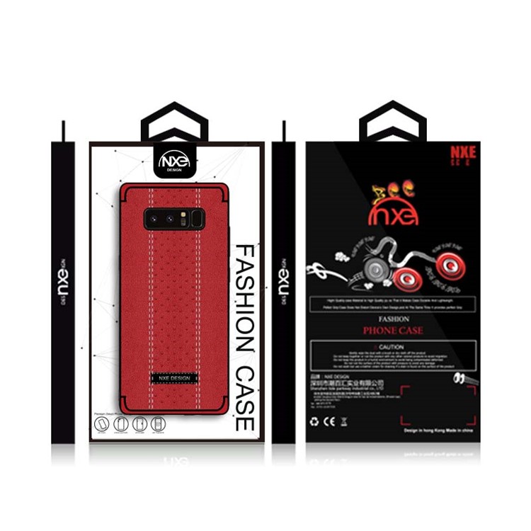 NXE Stitching PU Leather Coated TPU Protective Case for Samsung Galaxy Note 8 N950 - Red-6