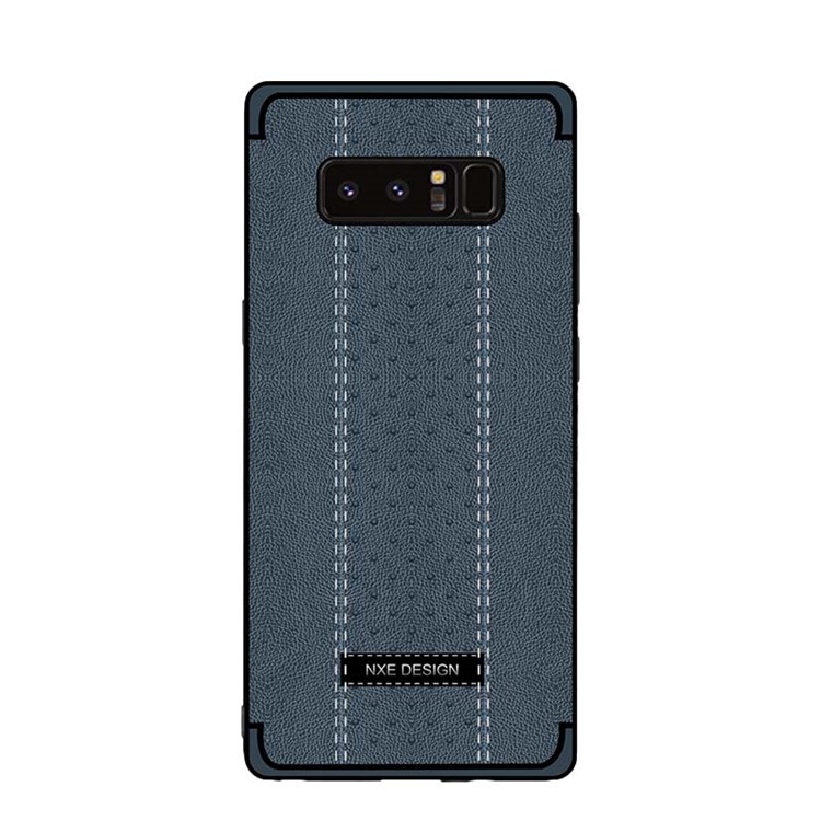 NXE Stitching PU Leather Coated TPU Mobile Phone Case for Samsung Galaxy Note 8 N950 - Dark Blue-2
