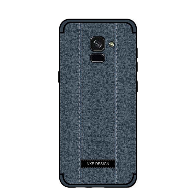 NXE Stitching PU Leather Coated TPU Back Shell for Samsung Galaxy A8 (2018) - Blue-2