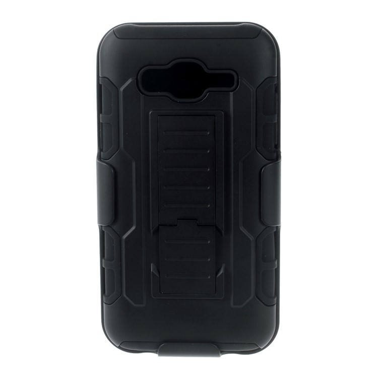 For Samsung Galaxy J5 SM-J500F Belt Clip Kickstand PC Silicone Hybrid Cover - Black-2