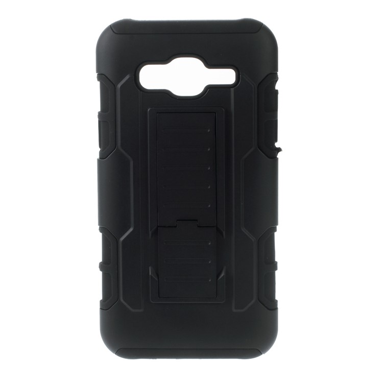 For Samsung Galaxy J5 SM-J500F Belt Clip Kickstand PC Silicone Hybrid Cover - Black-6