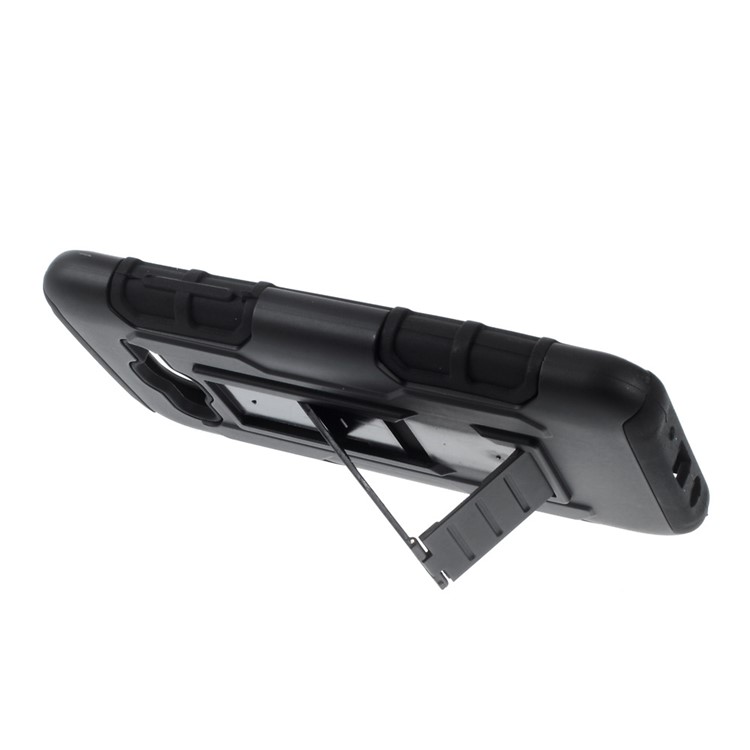 For Samsung Galaxy J5 SM-J500F Belt Clip Kickstand PC Silicone Hybrid Cover - Black-7