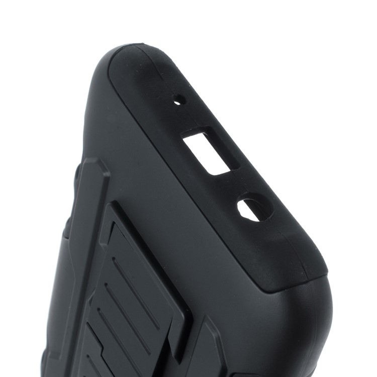 For Samsung Galaxy J5 SM-J500F Belt Clip Kickstand PC Silicone Hybrid Cover - Black-8
