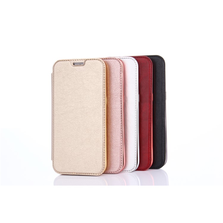 Litchi Texture PU Leather + Plated TPU Card Slot Case for Samsung Galaxy S7 edge G935 - Rose Gold-3