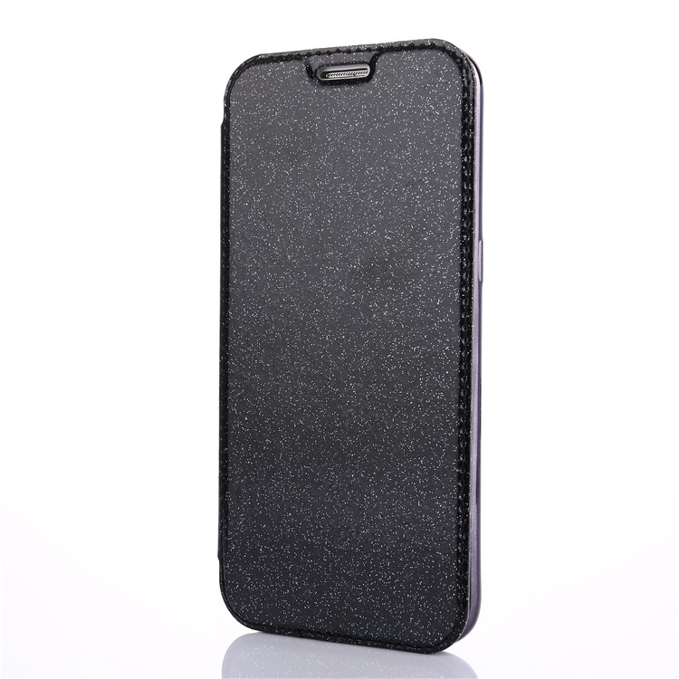 Flash Powder PU Leather + Plated TPU Mobile Case for Samsung Samsung Galaxy S7 edge G935 - Black-2