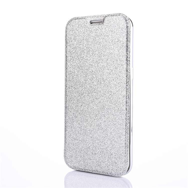 Flash Powder PU Leather + Plated TPU Mobile Cover for Samsung Samsung Galaxy S7 edge G935 - Silver-2