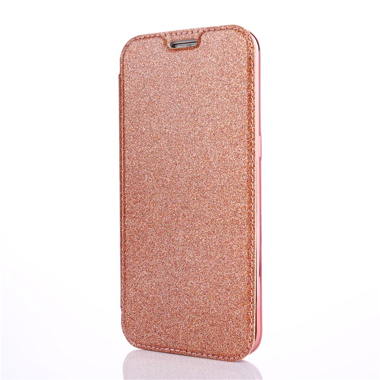 Flash Powder PU Leather + Plated TPU Card Slot Case for Samsung Samsung Galaxy S7 edge G935 - Rose Gold-3
