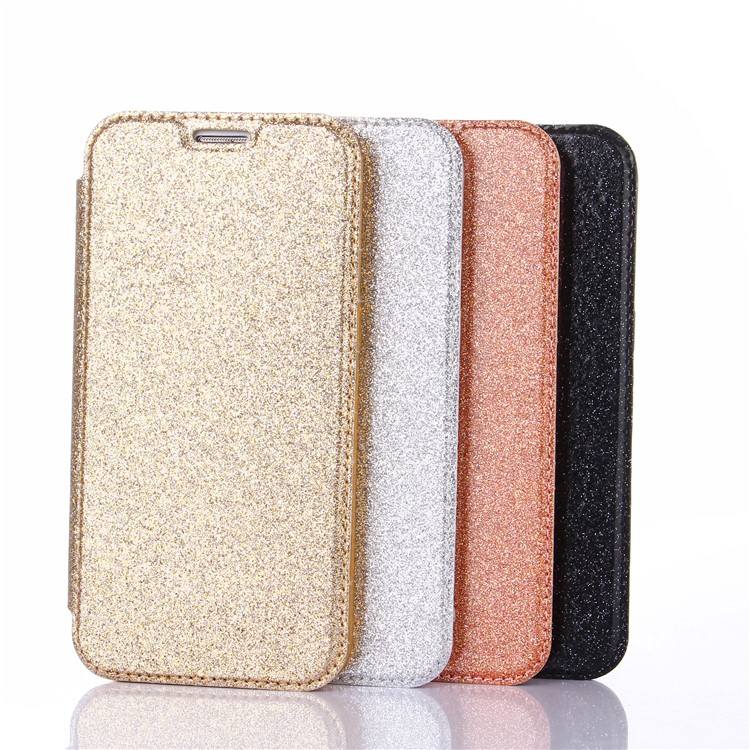 Flash Powder PU Leather + Plated TPU Mobile Casing for Samsung Samsung Galaxy S7 edge G935 - Gold-12