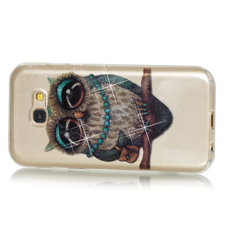 Glitter Powder IMD TPU Phone Case for Samsung Galaxy A5 (2017) - Owl Pattern-3