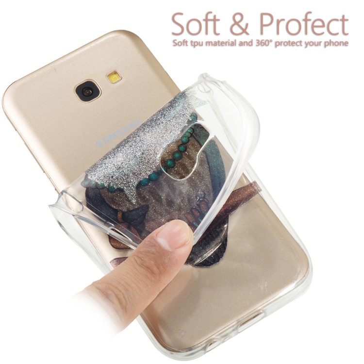 Glitter Powder IMD TPU Phone Case for Samsung Galaxy A5 (2017) - Owl Pattern-7