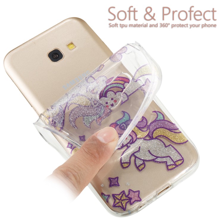 Glitter Powder IMD TPU Phone Cover for Samsung Galaxy A5 (2017) -
Adorable Unicorns-6