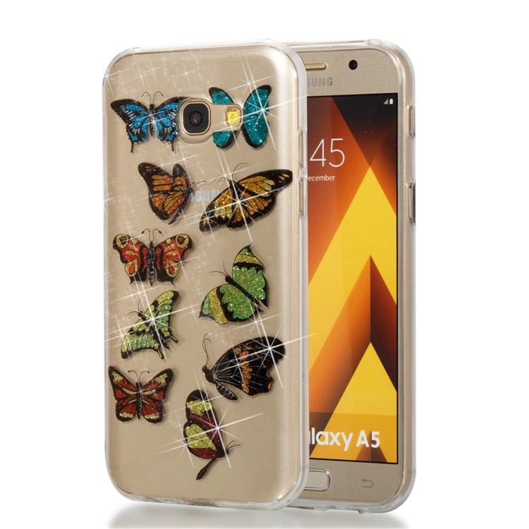Glitter Powder IMD TPU Protection Mobile Shell for Samsung Galaxy A5 (2017) - Multi-butterflies-1