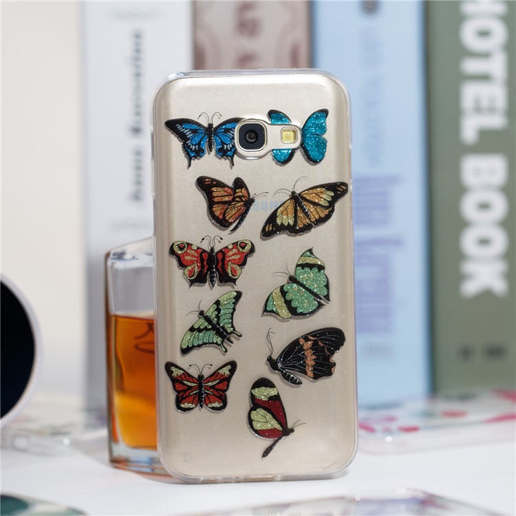 Glitter Powder IMD TPU Protection Mobile Shell for Samsung Galaxy A5 (2017) - Multi-butterflies-4