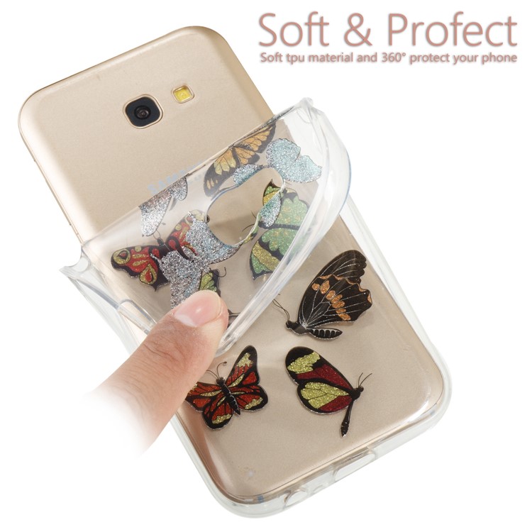 Glitter Powder IMD TPU Protection Mobile Shell for Samsung Galaxy A5 (2017) - Multi-butterflies-6