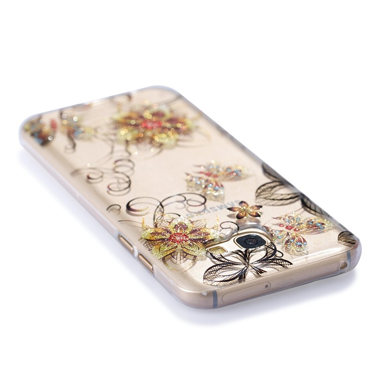 Glitter Powder IMD TPU Soft Case for Samsung Galaxy A5 (2017) - Flowers and Butterflies-5