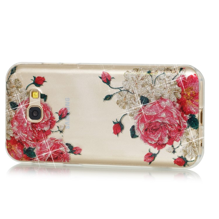 Glitter Powder IMD TPU Flexible Phone Cover for Samsung Galaxy A5 (2017) - Blooming Flowers-2