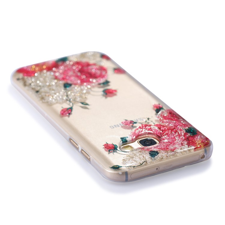 Glitter Powder IMD TPU Flexible Phone Cover for Samsung Galaxy A5 (2017) - Blooming Flowers-5