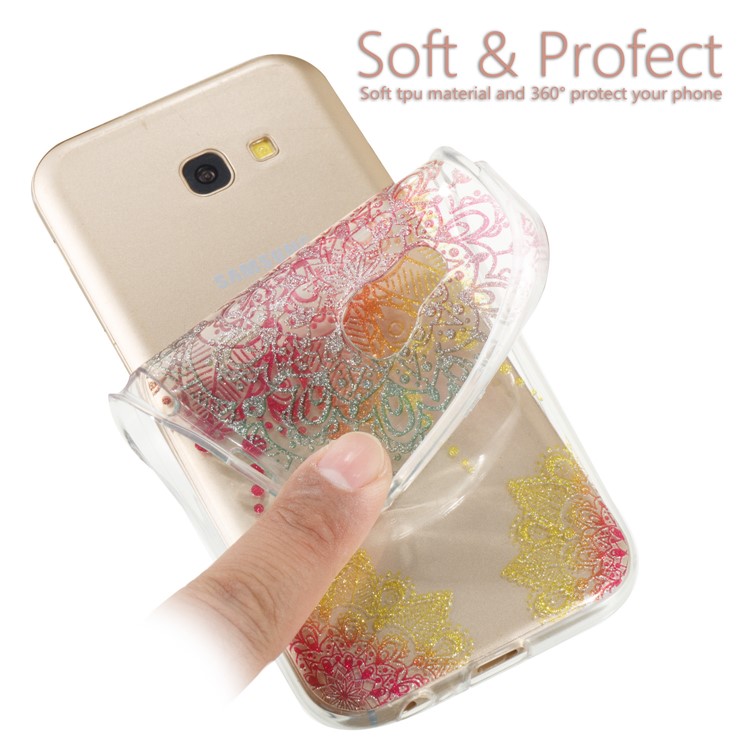 Glitter Powder IMD TPU Back Phone Cover for Samsung Galaxy A5 (2017) - Mandala-6