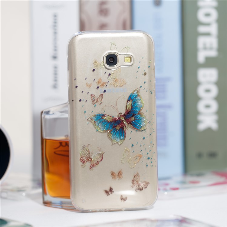 Glitter Powder IMD TPU Protection Back Phone Case for Samsung Galaxy A5 (2017) - Pretty Butterflies-4