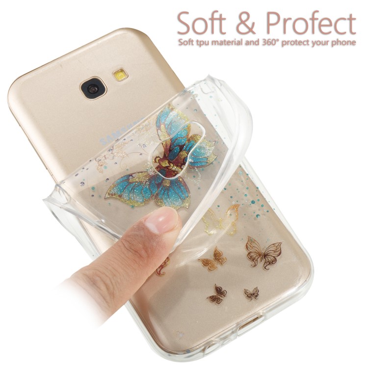 Glitter Powder IMD TPU Protection Back Phone Case for Samsung Galaxy A5 (2017) - Pretty Butterflies-6