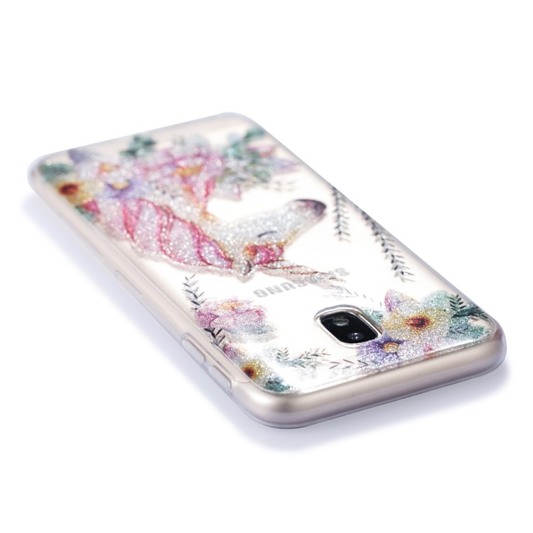 Clear IMD Glitter Powder Patterned TPU Phone Case for Samsung Galaxy J3 Pro (2017) / J3 (2017) EU Version - Sleeping Unicorn-6