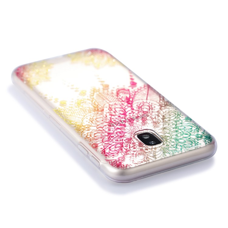 Clear IMD Glitter Powder Patterned TPU Phone Cover for Samsung Galaxy J3 Pro (2017) / J3 (2017) EU Version - Mandala-5