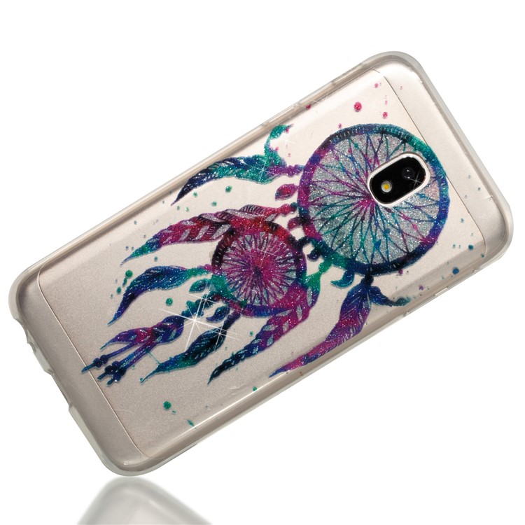 Clear IMD Glitter Powder Patterned TPU Phone Accessory Cover for Samsung Galaxy J3 Pro (2017) / J3 (2017) EU Version - Dream Catcher-3