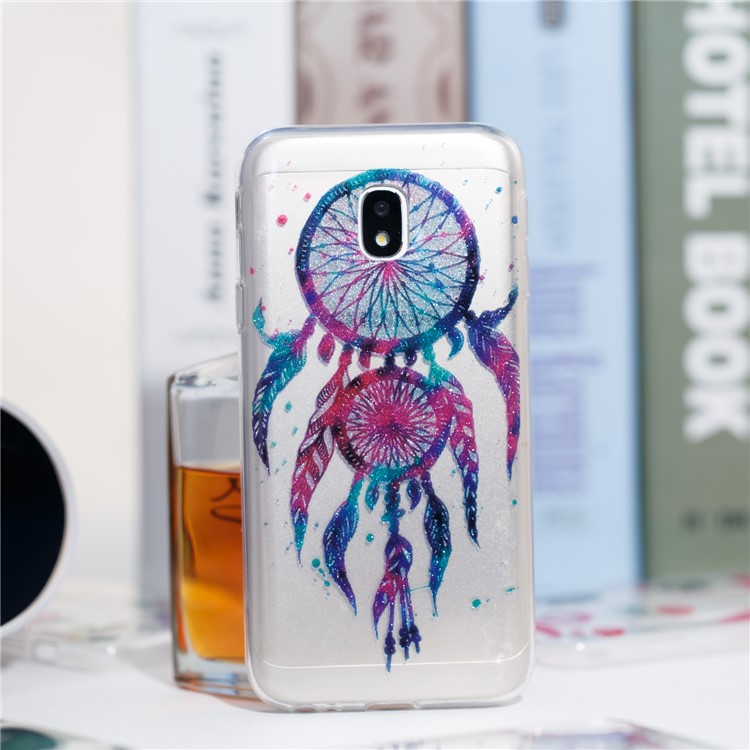 Clear IMD Glitter Powder Patterned TPU Phone Accessory Cover for Samsung Galaxy J3 Pro (2017) / J3 (2017) EU Version - Dream Catcher-4