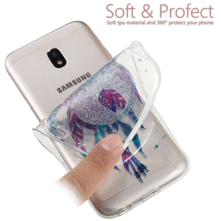 Clear IMD Glitter Powder Patterned TPU Phone Accessory Cover for Samsung Galaxy J3 Pro (2017) / J3 (2017) EU Version - Dream Catcher-6