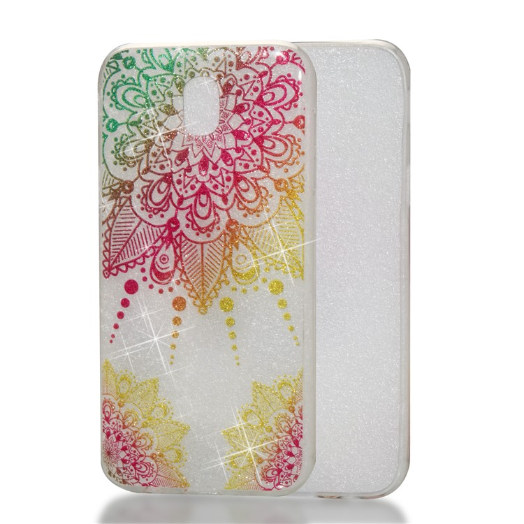 Clear IMD Glitter Powder Patterned TPU Phone Case for Samsung Galaxy J5 Pro (2017) / J5 (2017) EU Version - Mandala-1