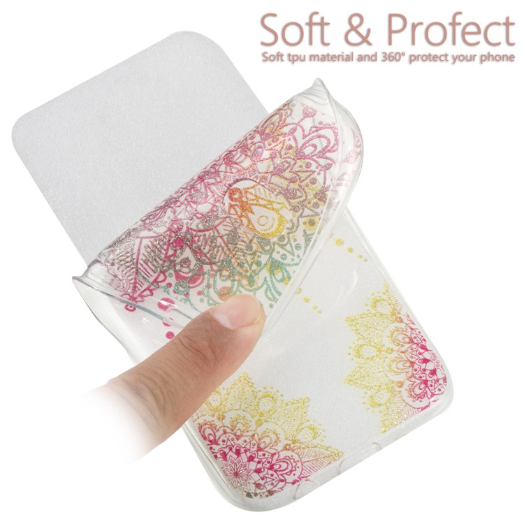 Clear IMD Glitter Powder Patterned TPU Phone Case for Samsung Galaxy J5 Pro (2017) / J5 (2017) EU Version - Mandala-6