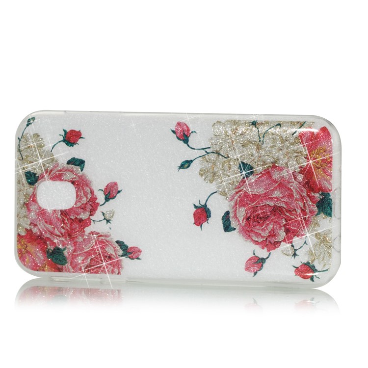 Clear IMD Glitter Powder Patterned TPU Phone Casing Cover for Samsung Galaxy J5 Pro (2017) / J5 (2017) EU Version - Pretty Roses-2