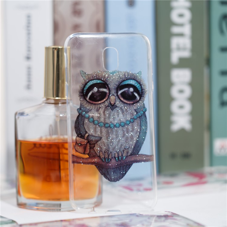 Clear IMD Glitter Powder Patterned TPU Phone Acccessory Case for Samsung Galaxy J5 Pro (2017) / J5 (2017) EU Version - Owl-4