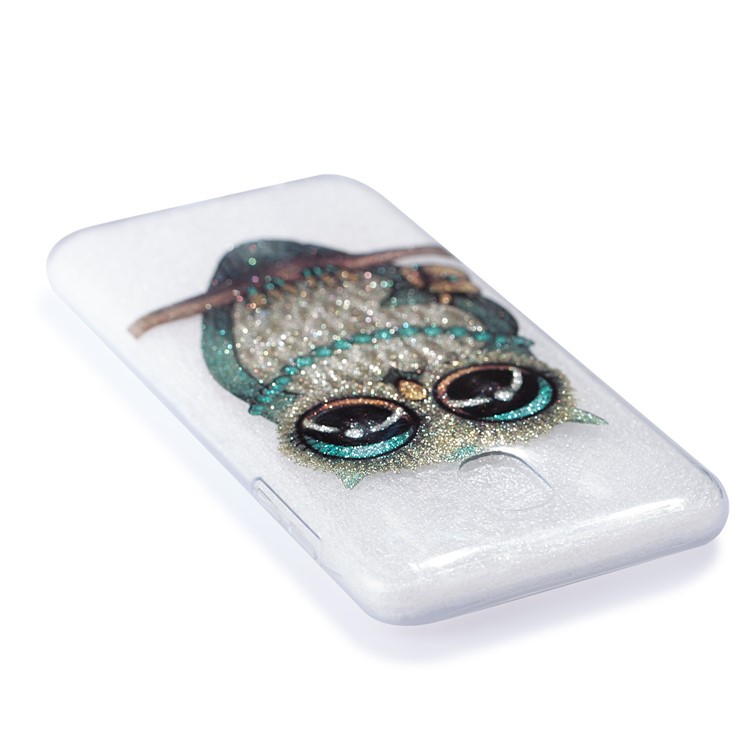 Clear IMD Glitter Powder Patterned TPU Phone Acccessory Case for Samsung Galaxy J5 Pro (2017) / J5 (2017) EU Version - Owl-5