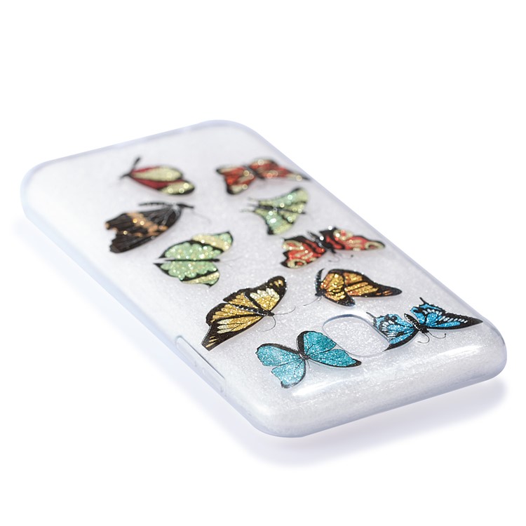 Clear IMD Glitter Powder Patterned TPU Cellphone Cover for Samsung Galaxy J5 Pro (2017) / J5 (2017) EU Version - Colorful Butterflies-5